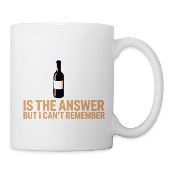 Le vin est la réponse, j’ai juste oublié la question - Mug blanc - blanc - Droite