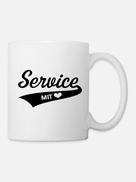 Service Mit Herz (Berufskleidung / Black) - Tasse - Weiß