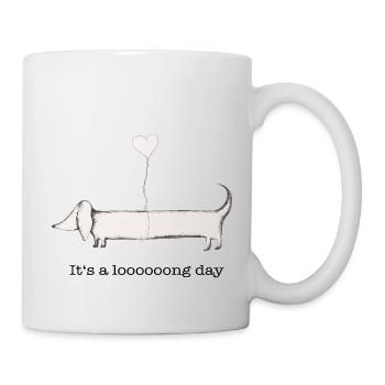 Dackel: it‘s a long day - Tasse - Weiß - Rechts