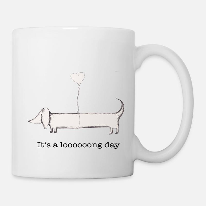 Teckel : la journée est longue - Mug blanc - blanc