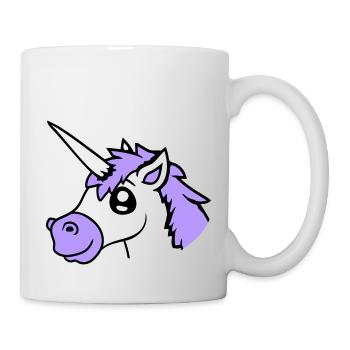 licorne sourit assez sympathique cheval de dessin animé - Mug blanc - blanc - Droite