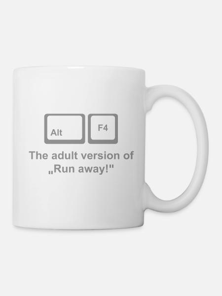 Alt F4 Shirt – Funny Rage Quit for Gamers & Nerds - Tasse - Weiß