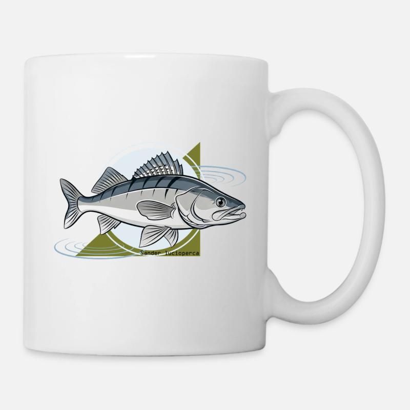 Zander Angeln Raubfisch - Tasse - Weiß