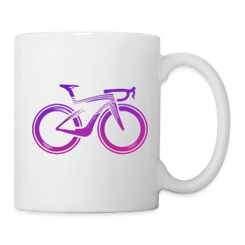 Abstract bicycle design in purple - Mug - white - Right