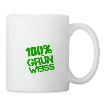 100% Grün Weiss - Tasse - Weiß - Rechts