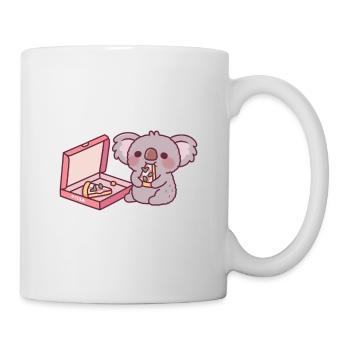 Süßer Koala-Bär, der Pizza isst - Tasse - Weiß - Rechts