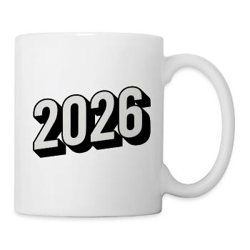 Year 2026 in modern 3D look - Mug - white - Right