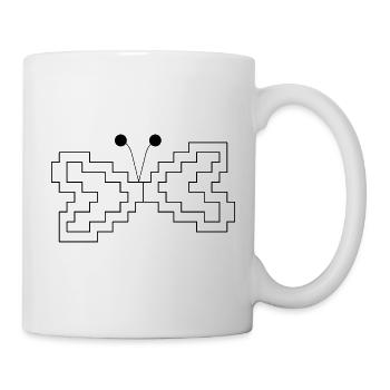 Geometrischer Schmetterling - Tasse - Weiß - Rechts