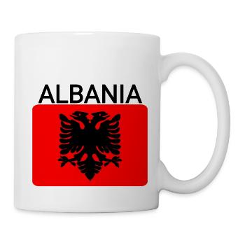 Cartes du drapeau de l’Albanie - Mug blanc - blanc - Droite