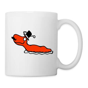 Mr Schnecke Sir Zylinder Monokel reich wohlhabend - Tasse - Weiß - Rechts