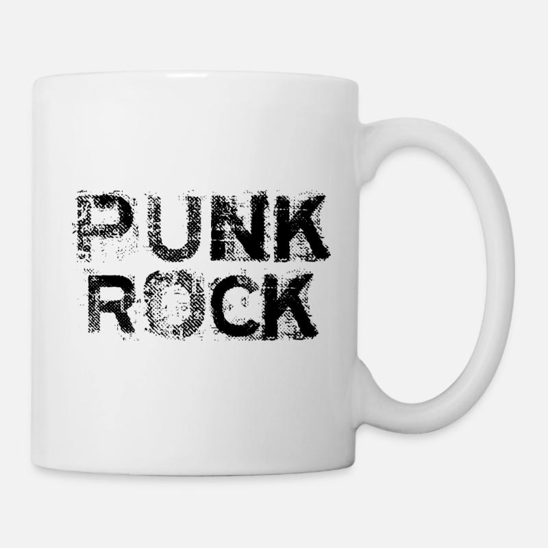 Punk Rock Distressed fettes Logo - Tasse - Weiß