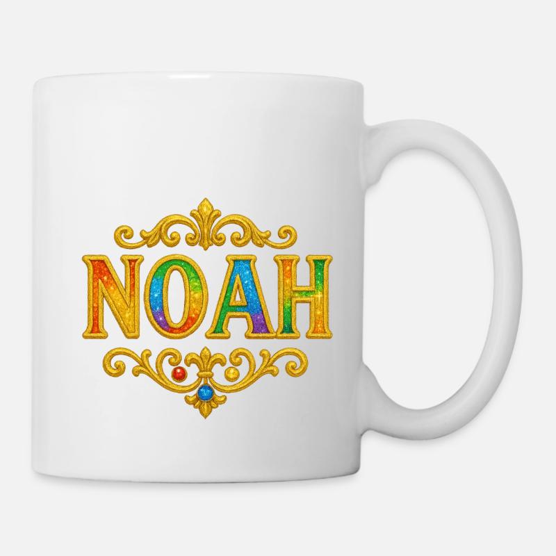 NOAH Glitzer Gold Pailletten - Tasse - Weiß