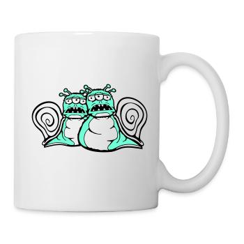 2 snails alien monster Halloween extraterrestrials - Mug - white - Right