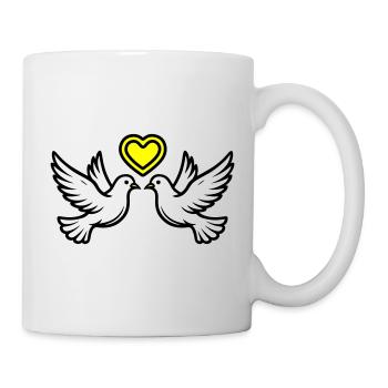 Wedding Dove Couple Couple Heart - Mug - white - Right