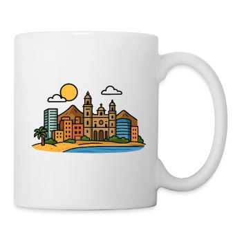 Paysage urbain coloré de Gran Canaria - Mug blanc - blanc - Droite