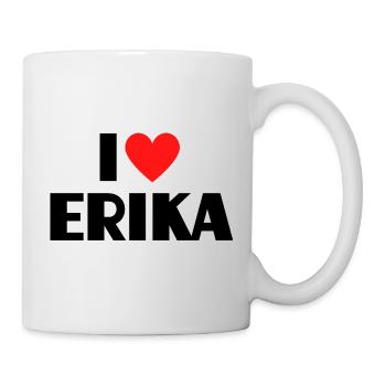 I love Erika Red Heart Love Fan Gift - Mug - white - Right