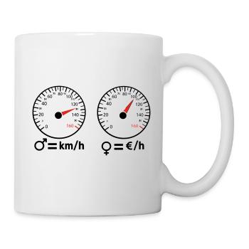 Sportlich und sparsam - Tasse - Weiß - Rechts