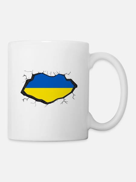 Ukrainische Flagge - Tasse - Weiß