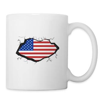 Amerikanische Flagge  - Tasse - Weiß - Rechts