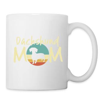 Dackel Mond Mutter Design - Tasse - Weiß - Rechts