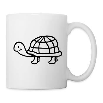 Turtle long neck smiling happy funny - Mug - white - Right