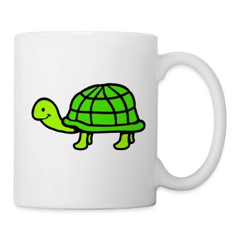 Turtle long neck smiling happy funny - Mug - white - Right