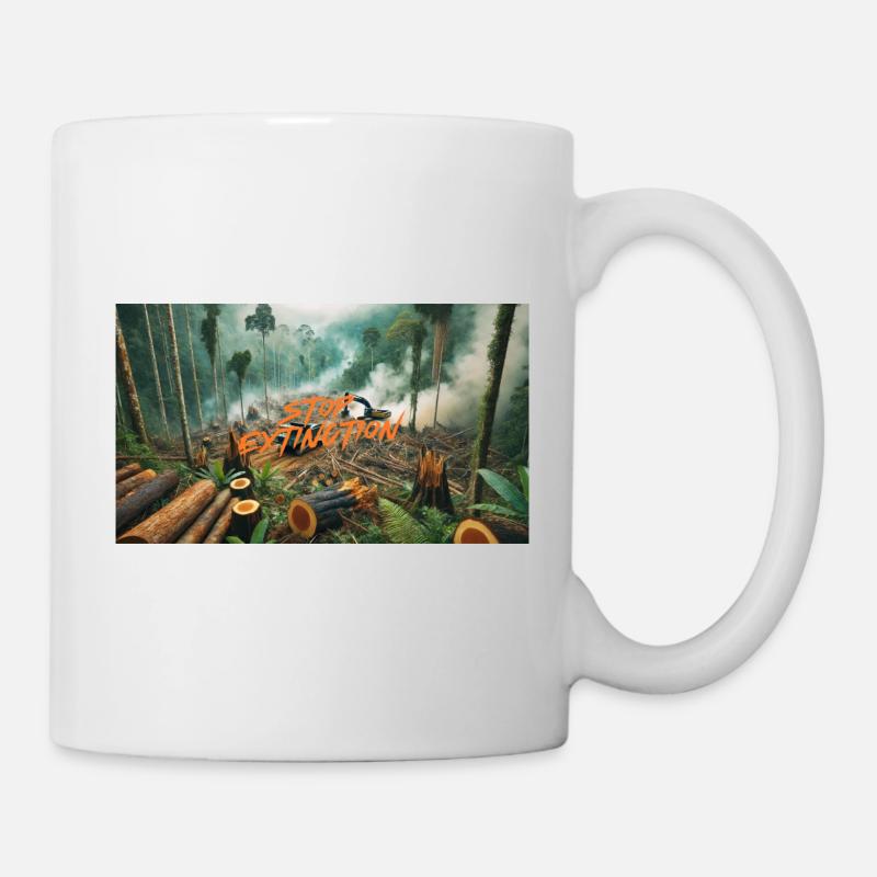 Stop Extinction: Waldschutz Design - Tasse - Weiß