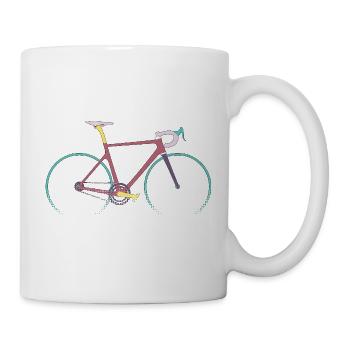 Vintage Rennrad Shirt – Retro Fahrrad Motiv - Tasse - Weiß - Rechts