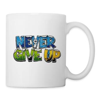 Graffiti Motivational Style NEVER GIVE UP - Mug - white - Right
