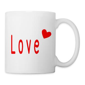 HEART. HEARTS. VALENTINE'S DAY. LOVE. LOVE. COUPLE. - Mug - white - Right