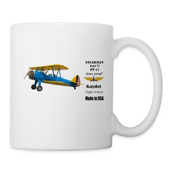 Bleu Vintage Machine Jaune Détails - Mug blanc - blanc - Droite