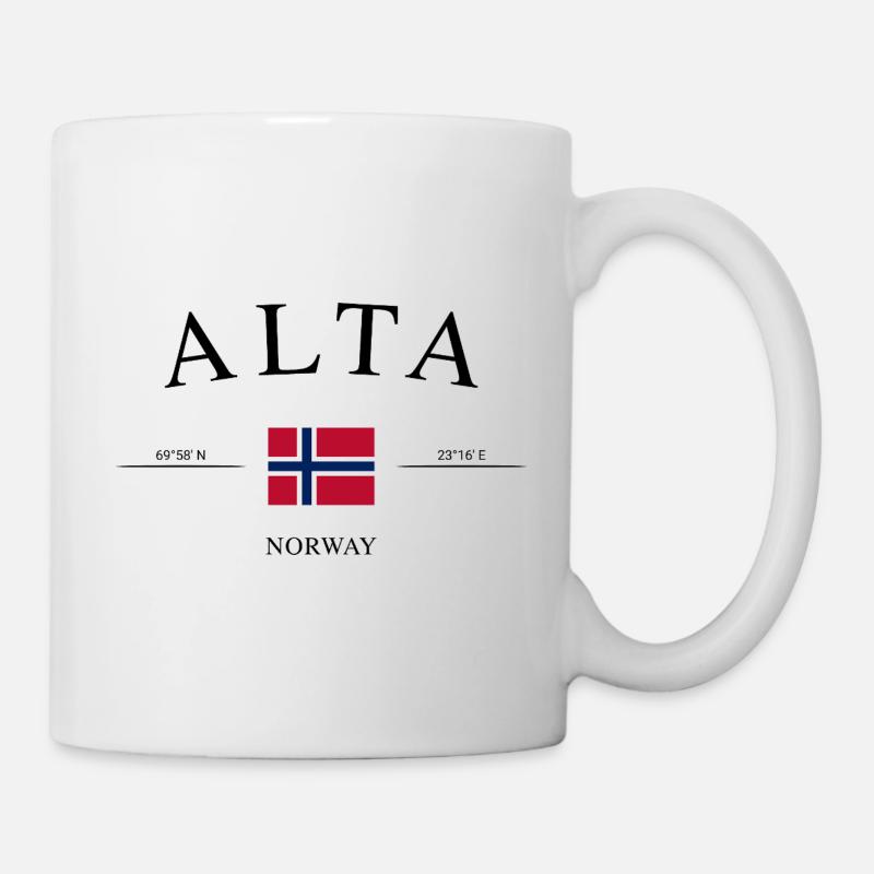 Alta Norwegen – Urlaub Souvenir & Geschenk - Tasse - Weiß