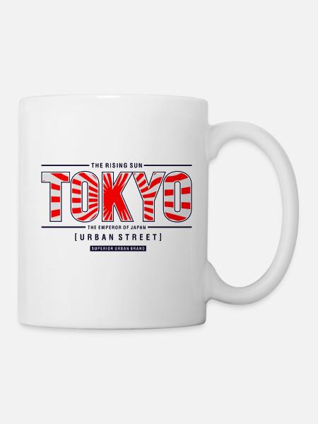 Tokyo Rising Sun Urbane Straße - Tasse - Weiß