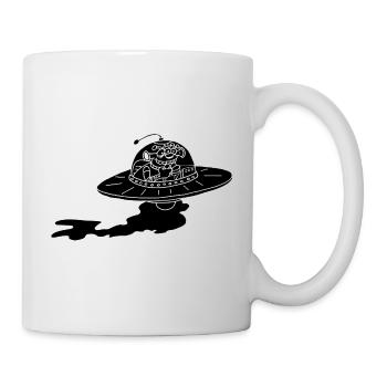 Außerirdisches Raumschiff (Schwarz) - Tasse - Weiß - Rechts