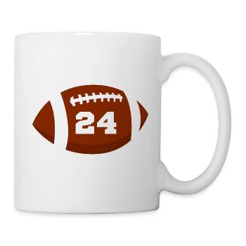 Rugby Number 24 - 24th Rugby Anniversary - Mug - white - Right