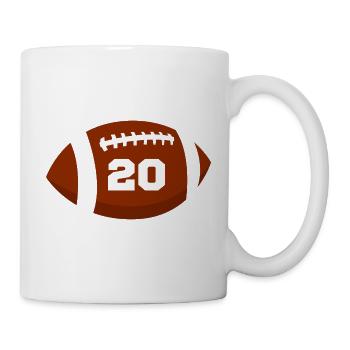 Rugby Nummer 20 - 20. Rugby-Jubiläum - Tasse - Weiß - Rechts
