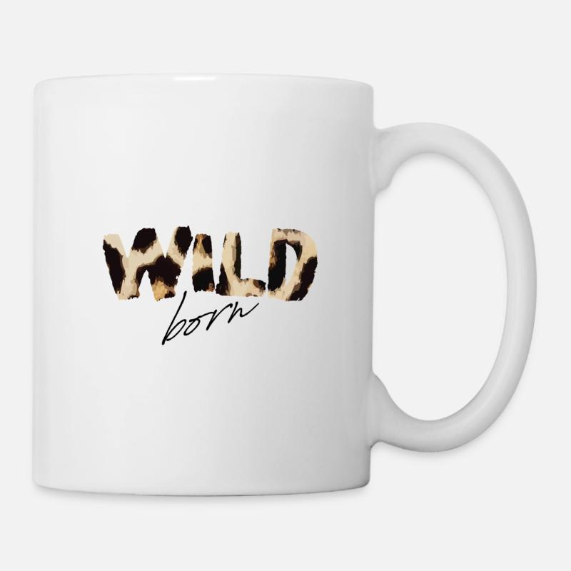 Wild Born Imprimé léopard - Mug blanc - blanc