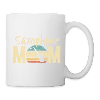 Saxophon Mama Retro Vintage Marching Band Design - Tasse - Weiß - Rechts