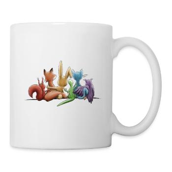 Regenbogen Tiere für Toleranz und Vielfalt - Tasse - Weiß - Rechts