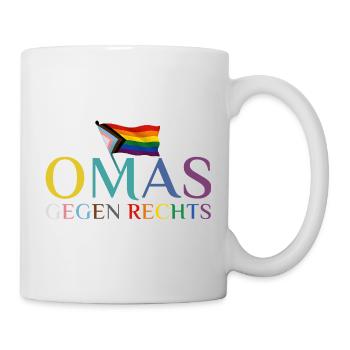 Mamies contre le drapeau arc-en-ciel droit - Mug blanc - blanc - Droite