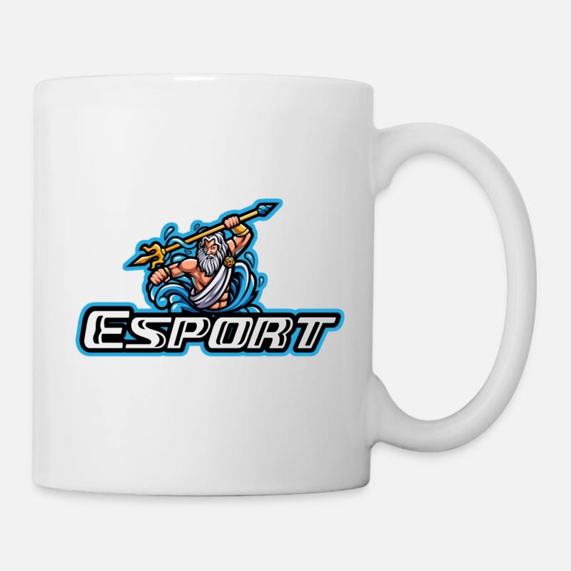 E-Sport-Helden Poseidon und Dreizack - Tasse - Weiß