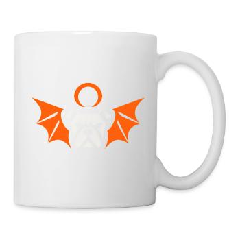 Orange Halo geflügelte Bulldogge - Tasse - Weiß - Rechts