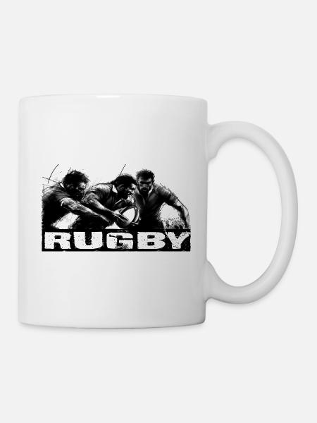Rugby in Bewegung - Tasse - Weiß