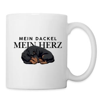Mein_Dackel_Mein_Herz_schwarzbraun - Tasse - Weiß - Rechts