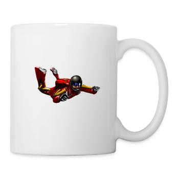Red skydiver in jump - Mug - white - Right