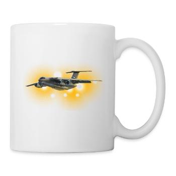 Cargo plane in solar fire - Mug - white - Right
