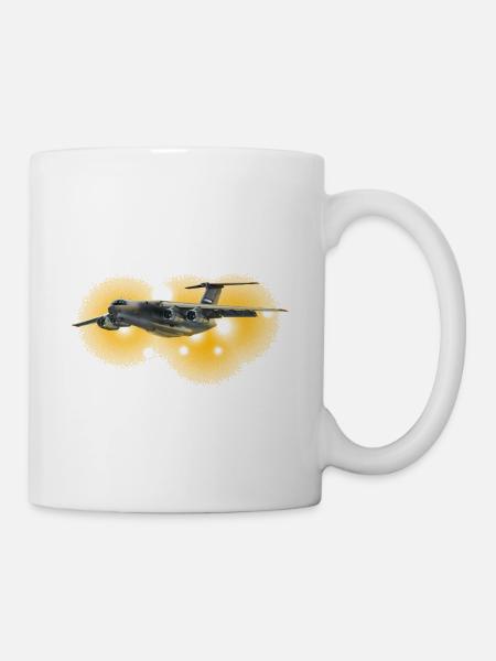 Frachtflugzeug im Sonnenfeuer - Tasse - Weiß