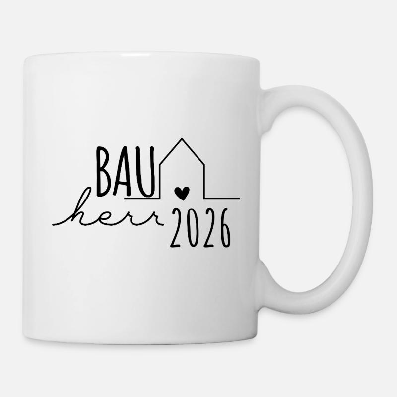 Bauherr 2026 Hausbau Geschenk Mann - Tasse - Weiß