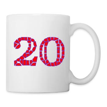 20. 20e ANNIVERSAIRE. ANNIVERSAIRE 20 ANS. 20 ANS. - Mug blanc - blanc - Droite