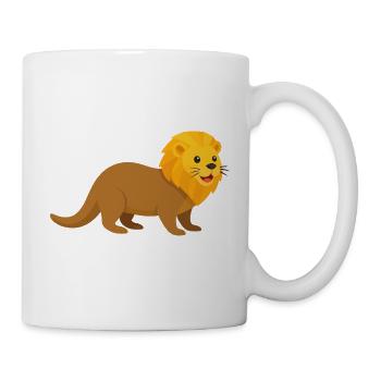 Der niedliche Otter-Löwe - Tasse - Weiß - Rechts